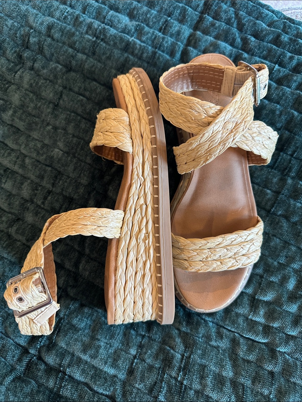 Universal Thread Tan Braided Espadrille Platform Sandals